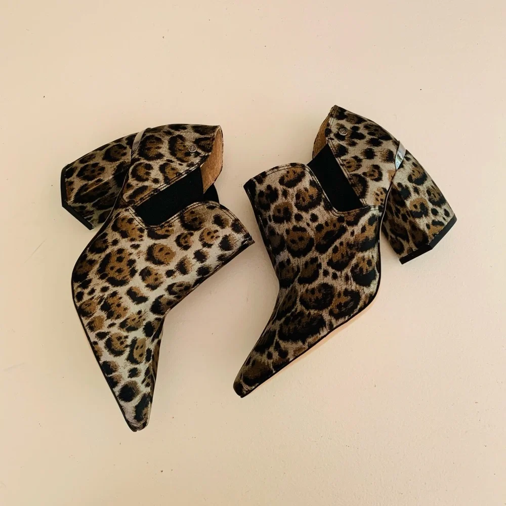 Antonio Melani Maxine Leopard Block Heel Booties